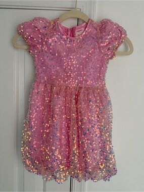 Biscotti Girls pink sequin dress EUC size 5